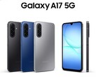 Le Galaxy A17 5G est disponible en noir, bleu et gris. (Source : Samsung)
