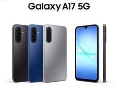 Le Galaxy A17 5G est disponible en noir, bleu et gris. (Source : Samsung)