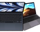 Le MacBook Air 2022 Apple avec M2 remporte un combat déloyal contre le MacBook Air 2019 à base d'Intel. (Image source : Apple & Notebookcheck - édité)