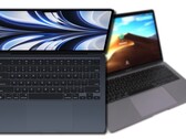 Le MacBook Air 2022 Apple avec M2 remporte un combat déloyal contre le MacBook Air 2019 à base d'Intel. (Image source : Apple &amp; Notebookcheck - édité)