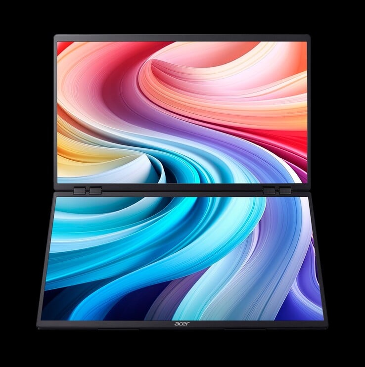Acer PD243Y E avec double affichage étendu. (Source de l'image : Acer)