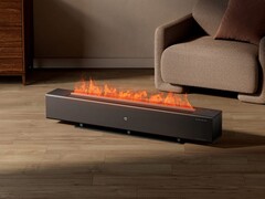 Le Xiaomi Mijia Baseboard Heater Fire Edition utilise un humidificateur intégré et des LED pour générer de fausses flammes. (Image source : Xiaomi)