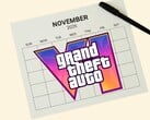 Page du calendrier de novembre 2026 avec le logo de GTA 6 (Source de l'image : Rockstar Games avec modifications)
