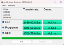 Benchmark de la copie d'un SSD ASD