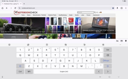 Navigateur par défaut : Mode paysage
