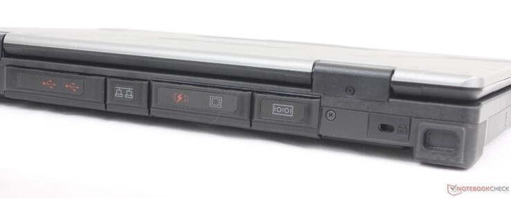 Arrière : 2x USB-A 3.2 Gen. 2, RJ-45, USB-A 3.2 Gen. 1, port VGA, verrou Kensington