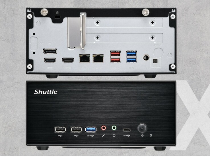 Le mini PC Shuttle XH860G2 dispose d'un grand nombre de ports, dont un double Ethernet.