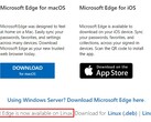 Microsoft Edge pour Linux maintenant disponible sur Microsoft.com pour le téléchargement en tant que produit final (Source : Own)