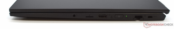 3.port pour casque de 5 mm, lecteur de carte microSD, USB Type-A, port LAN, fente pour verrou Kensington