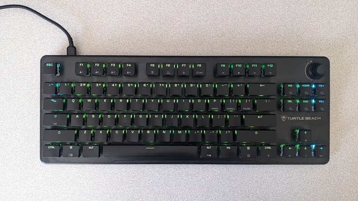 Vue de dessus du clavier Turtle Beach Vulcan II TKL avec éclairage AIMO RGB