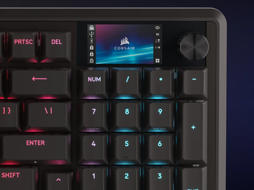 Un écran couleur IPS de 1,9 pouce (320 x 170) sur un clavier, c'est un nouveau type de flexibilité. (Source de l'image : Corsair)
