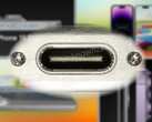 La prise de vue réelle de l'iPhone 15 Pro sur Apple a apparemment confirmé qu'un port USB-C a été inclus. (Image source : 9To5Mac & @URedditor - édité)