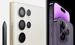 Le design du Galaxy S23 Ultra, qui ressemble à celui d'un Note, pourrait ne pas plaire à autant de monde que l'iPhone 14 Pro. (Image source : Technizo Concept/Apple - édité)