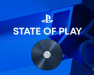 Bannière pour l'émission « State of Play » de PlayStation, avec le disque PS5 visible