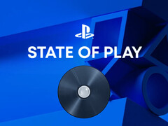 Bannière pour l'émission « State of Play » de PlayStation, avec le disque PS5 visible
