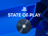 Bannière pour l'émission « State of Play » de PlayStation, avec le disque PS5 visible