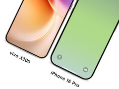 Le Vivo X300 à côté d&#039;un iPhone 16 Pro, de gauche à droite. (Source de l&#039;image : Han Bo Xiao - édité)
