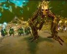 Capture d'écran de Wartorn montrant une unité d'arbres combattant aux côtés d'elfes et de mages