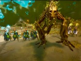 Capture d'écran de Wartorn montrant une unité d'arbres combattant aux côtés d'elfes et de mages