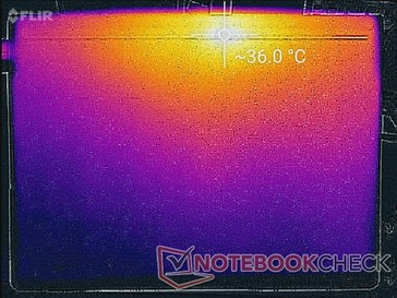 HP Spectre Folio 13 - Relevé thermique : Système au ralenti (au-dessous).