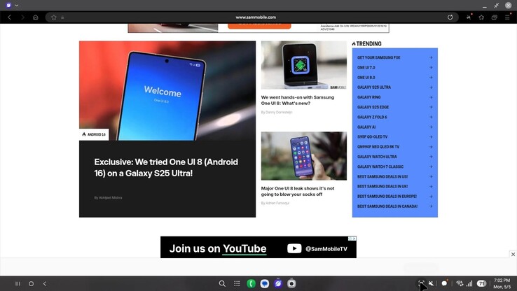 Samsung DeX dans One UI 8 (Image source : SamMobile)