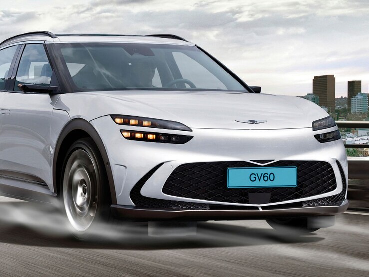 Un rendu montrant la Genesis GV60 avec la jupe d'air active (Image source : Hyundai)