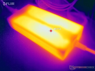 L'adaptateur CA peut atteindre plus de 45°C lorsque des charges exigeantes sont utilisées pendant de longues périodes