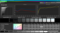 Analyse des niveaux de gris (avant calibration)