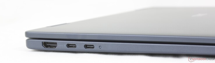 À droite : HDMI 1.4, 2x USB-C Gen. 2 (10 Gbps) avec DisplayPort + Power Delivery