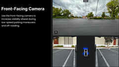 La caméra frontale du Cybertruck sert à se garer (image : Tesla)