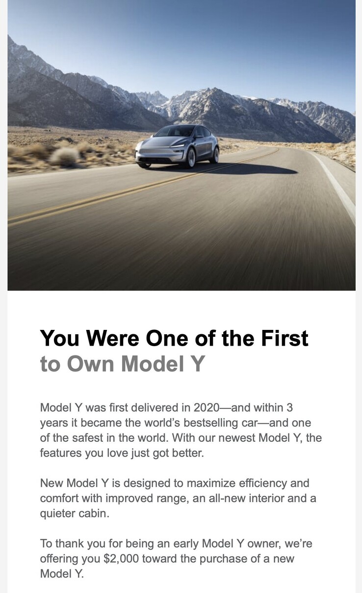 La nouvelle offre de réduction du modèle Y pour les anciens propriétaires.