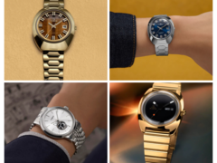 De haut en bas, dans le sens des aiguilles d'une montre (photo), nous avons la réédition Q Timex 1972 Time Machine avec un cadran brun, la même réédition avec un cadran bleu, la réédition Q Timex 1975 Enigma, et la Timex x Peanuts Marlin Automatic. (Source de l'image : Timex - Edited)