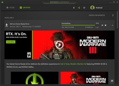 Nvidia GeForce Game Ready Driver 546.17 téléchargeant dans GeForce Experience 3.27 (Source : Own)