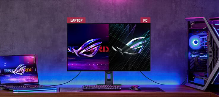 Le ROG Strix OLED XG32UCWG est équipé d'un commutateur KVM. (Source de l'image : Asus)