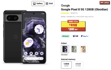 Le Pixel 8 bénéficie d'une remise de 201 dollars australiens en Australie. (Source : JBHIFI)