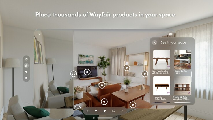 Réaménagez et actualisez votre pièce avec le Vision Pro. (Source : Wayfair)