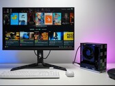 PC de bureau équipé du système d'exploitation Bazzite et connecté à un moniteur affichant une interface de jeu Steam, ressemblant à une configuration de console. (ETA PRIME)