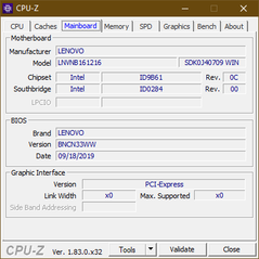 Lenovo Yoga C740 - CPU-Z : carte-mère.