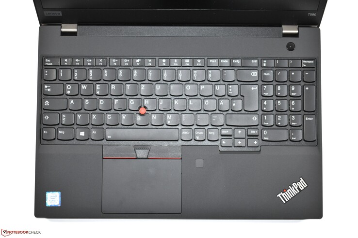 Zone du clavier (photo du ThinkPad T590)