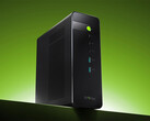 L'Evo-X5 Pro est un peu plus abordable que le Minisforum MS-S1 Max-P495. Photo : image promotionnelle montrant la face avant du mini-PC.