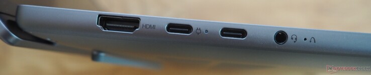 côté gauche : HDMI, 2x USB-C 3.1 Gen2 (DP 1.4 + PD), audio