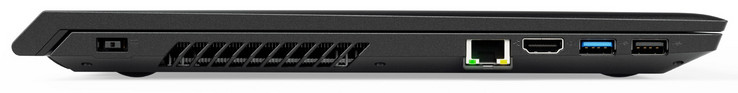 Côté gauche : entrée secteur, Ethernet Gigabit, HDMI, USB 3.1 Gen 1 (type A), USB 2.0 (type A).