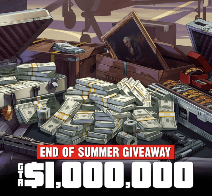 Rockstar Games offre aux joueurs de GTA Online une récompense gratuite d'un million de dollars s'ils se connectent et jouent entre le 6 et le 12 août.