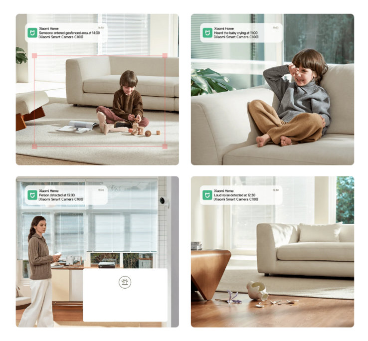 L'appareil photo intelligent C100 de Xiaomi peut déclencher des notifications intelligentes. (Source de l'image : Xiaomi)