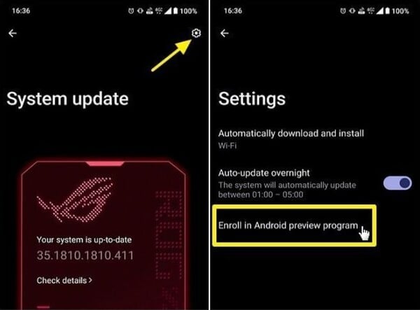 Comment s'inscrire au programme bêta Android 16 sur la série ROG Phone 9. (Image source : ROG Forums)