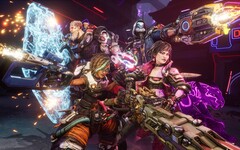 Les chasseurs de coffres-forts de Borderlands 4 se tiennent dos à dos dans la bataille avec des armes à feu