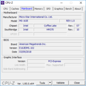 MSI GV62 8RE - CPU-Z : carte-mère.
