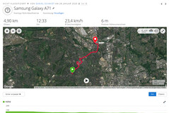 GPS Samsung Galaxy A71 : vue générale.