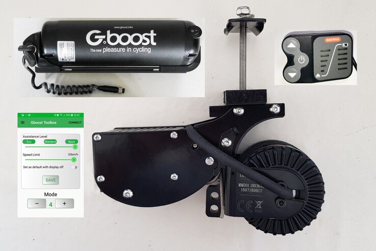Le kit de conversion Gboost Platinum pour vélos électriques. (Source de l'image : Gboost)
