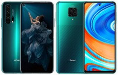 Des rivaux comme Honor 20 Pro et Redmi Note 9 Pro pourraient bientôt être des compagnons d'écurie. (Source de l'image : Honor/Xiaomi - édité)